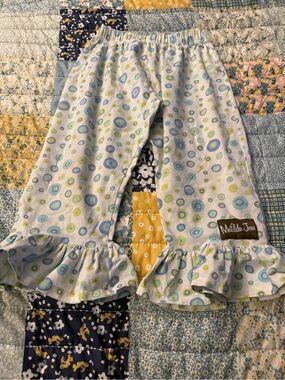 Matilda Jane Clothing Girls Geometric Ruffle Pants Size 8